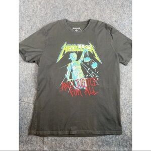 Metallica And Justice For All T-Shirt Men XL Black Cotton Short Sleeve Crew Neck